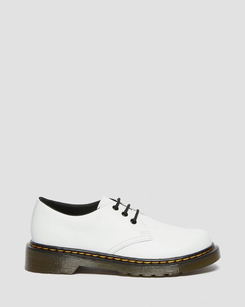 Kids' Dr Martens Junior 1461 Leather Lace Up Shoes White | AU 725HAP